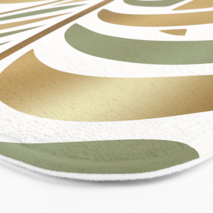 Sage and Gold Modern Leaf Bath Mat Gallery Image 3