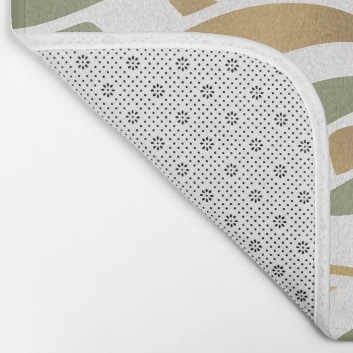Sage and Gold Modern Leaf Bath Mat Gallery Image 2