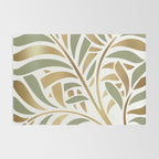 Sage and Gold Modern Leaf Rug Gallery Image 2