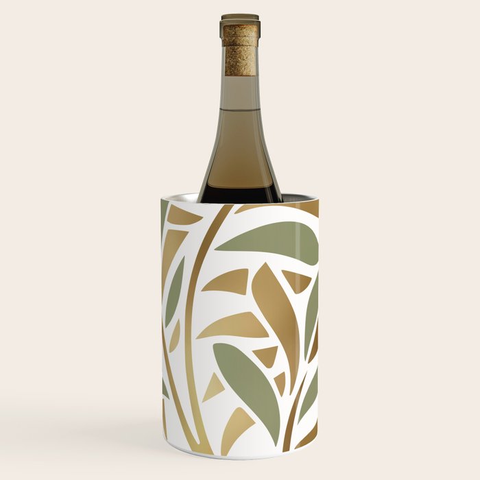 Sage and Gold Modern Leaf Wine Chiller Gallery Image 3