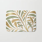Sage and Gold Modern Leaf Bath Mat Gallery Image 1