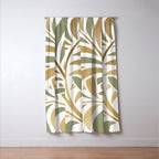 Sage and Gold Modern Leaf Window Curtain Gallery Image 3