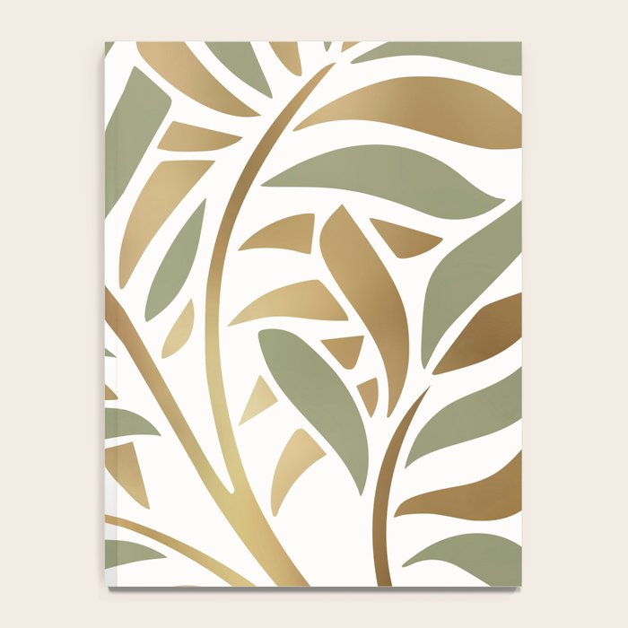 Sage and Gold Modern Leaf Notebook Gallery Image 4