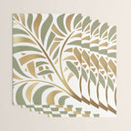 Sage and Gold Modern Leaf Wrapping Paper Gallery Image 3