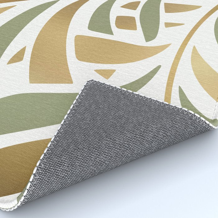 Sage and Gold Modern Leaf Rug Gallery Image 4