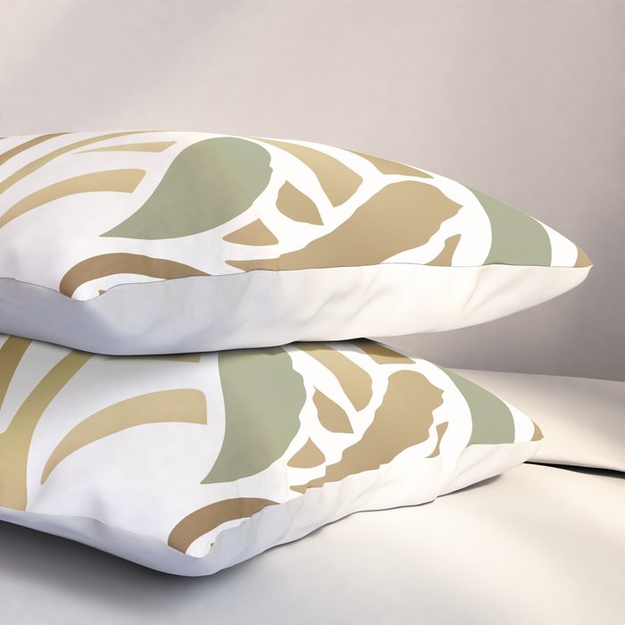 Sage and Gold Modern Leaf Pillow Sham Gallery Image 3