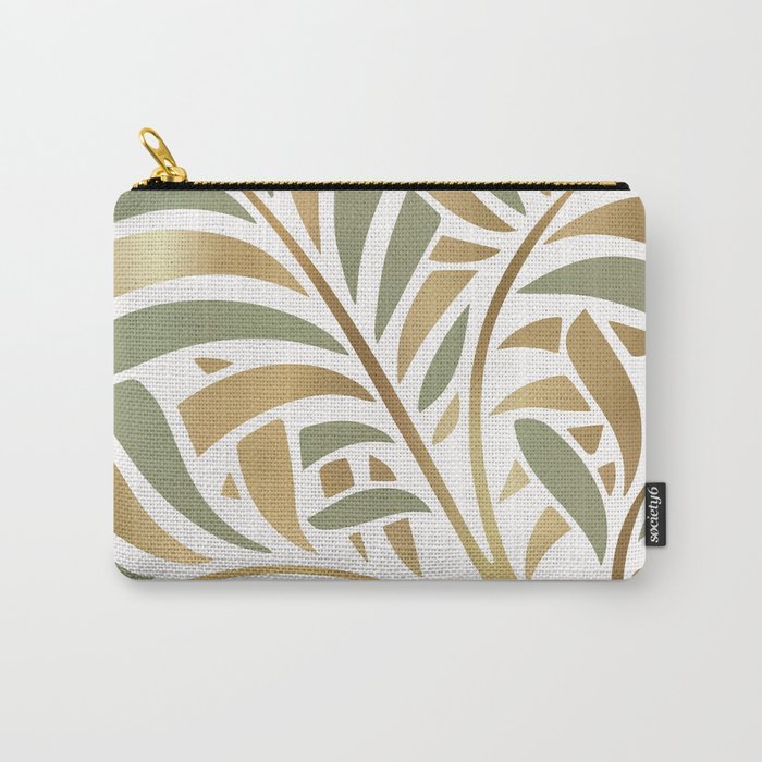 Sage and Gold Modern Leaf Carry All Pouch Gallery Image 1