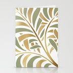Sage and Gold Modern Leaf Stationery Card Gallery Image 2