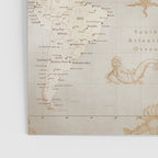 Vintage looking current world map with sea monsters and sail ships Poster Gallery Image 3