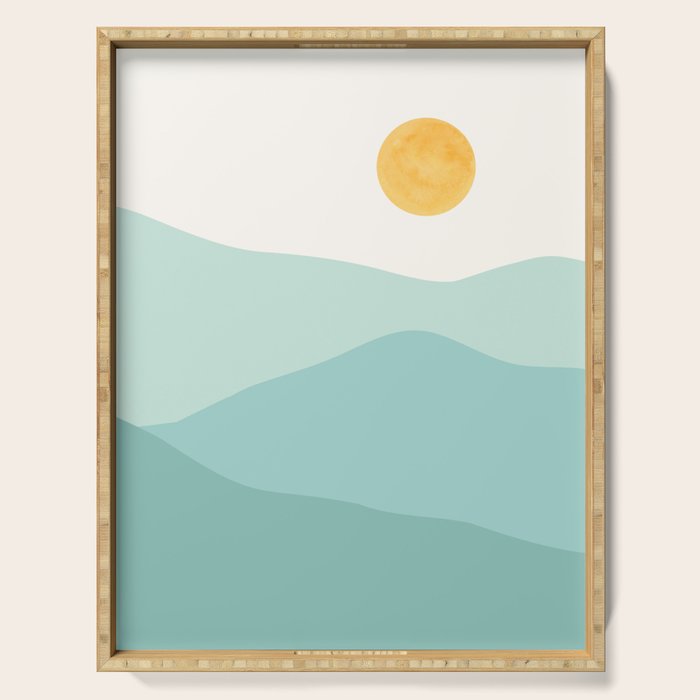 Peaceful Mountain Landscape Serving Tray Gallery Image 1