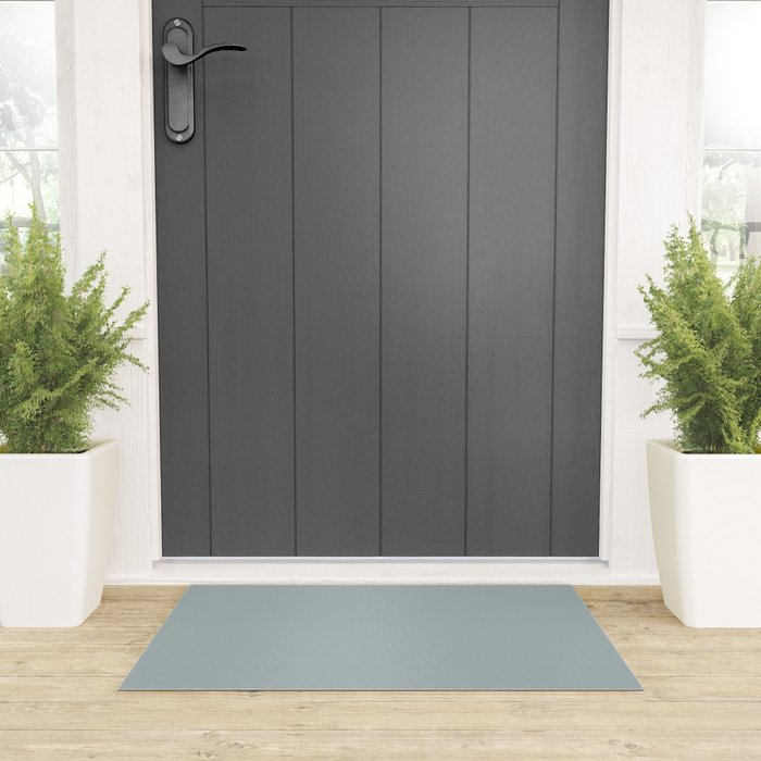 Light Blue-Gray Solid Welcome Mat Gallery Image 3