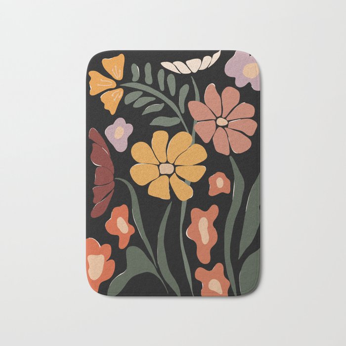 TROPICAL floral night Bath Mat Gallery Image 1