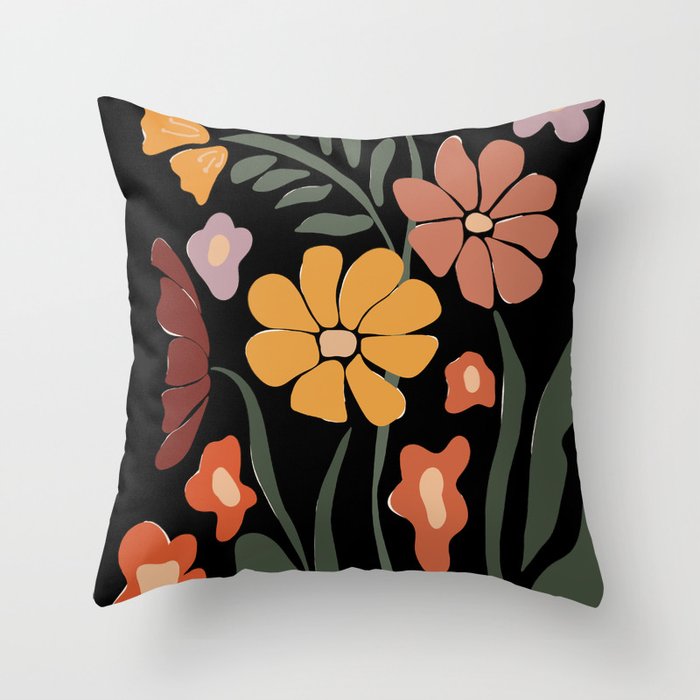 TROPICAL floral night Throw Pillow Gallery Image 6