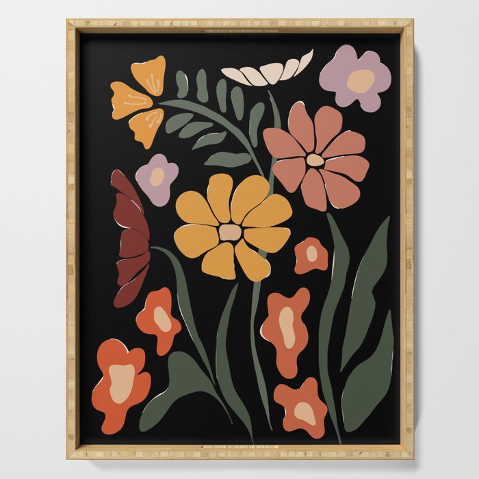 TROPICAL floral night Serving Tray Gallery Image 1