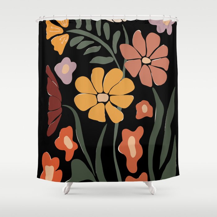 TROPICAL floral night Shower Curtain Gallery Image 1