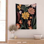 TROPICAL floral night Wall Tapestry Gallery Image 2