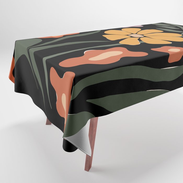 TROPICAL floral night Tablecloth Gallery Image 1