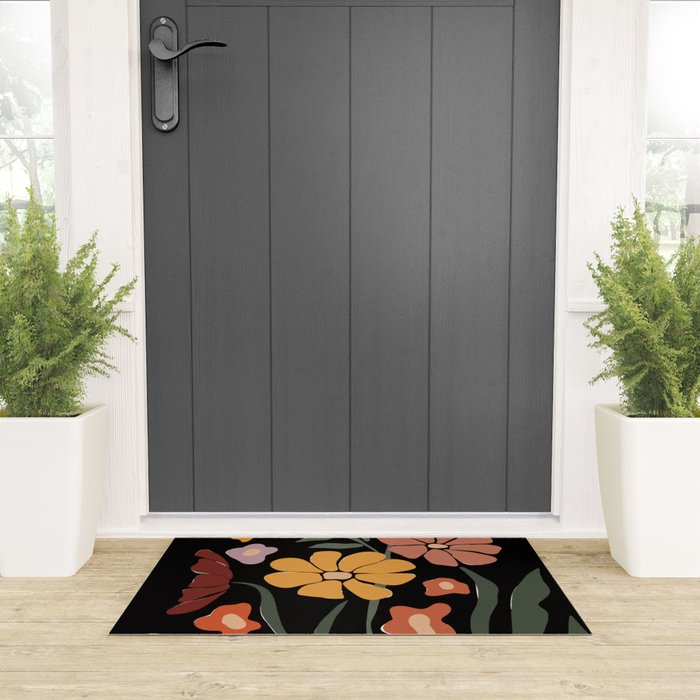 TROPICAL floral night Welcome Mat Gallery Image 3