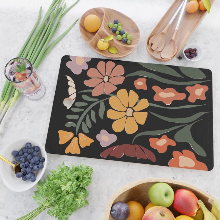 TROPICAL floral night Cutting Board Gallery Image 2
