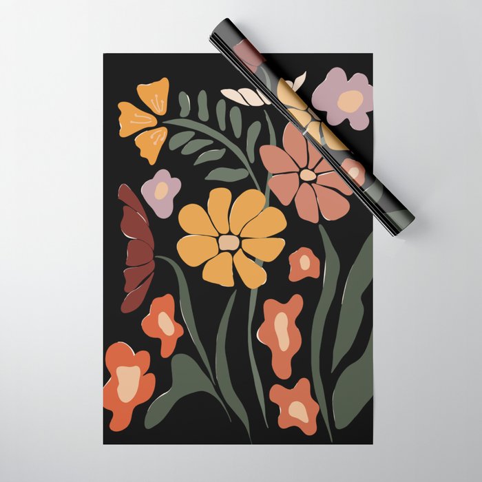 TROPICAL floral night Wrapping Paper Gallery Image 1