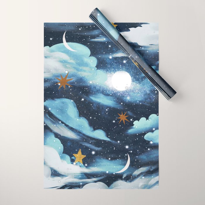 Moonlit Cloud Fantasy A Wrapping Paper Gallery Image 1
