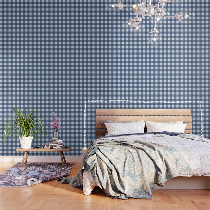 Gingham Plaid Pattern - Classic Blue Wallpaper Gallery Image 1