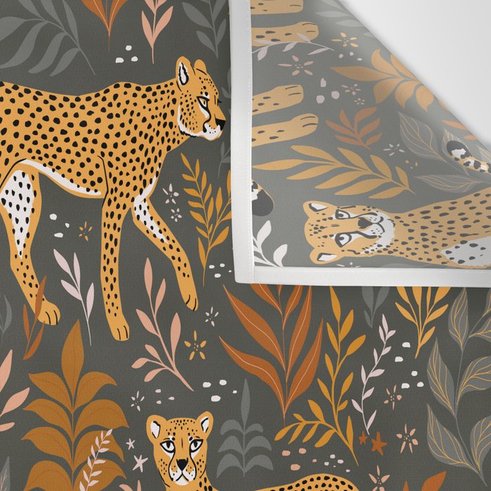 Wild Cheetah Pattern II - Autumn Wall Tapestry Gallery Image 3