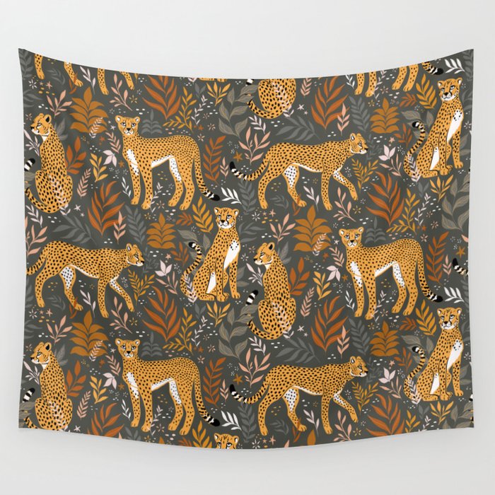 Wild Cheetah Pattern II - Autumn Wall Tapestry Gallery Image 4