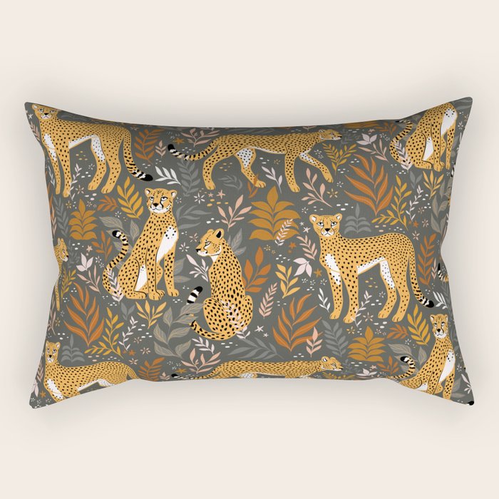 Wild Cheetah Pattern II - Autumn Rectangular Pillow Gallery Image 2