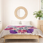 Mexican Bird Motif Gray Duvet Cover Gallery Image 3