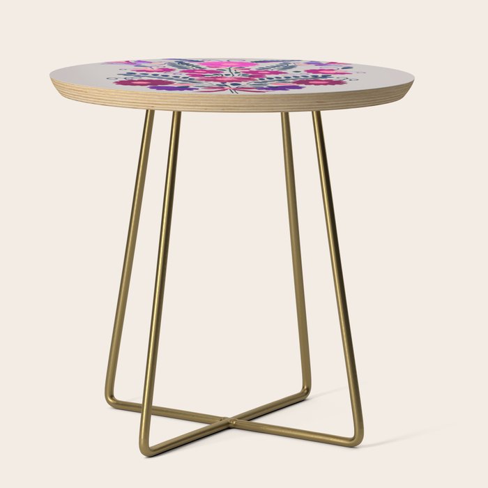 Mexican Bird Motif Gray Side Table Gallery Image 1