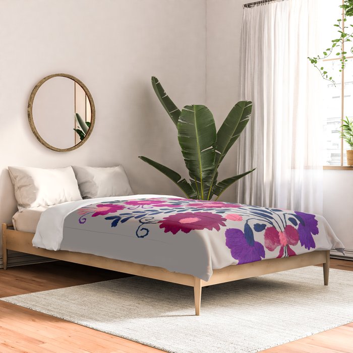 Mexican Bird Motif Gray Comforter Gallery Image 2