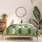 Retro 70s disco half circles sage green Comforter Gallery Image 3