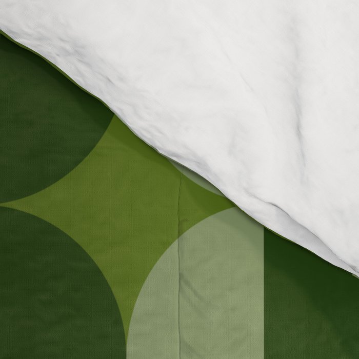 Retro 70s disco half circles sage green Comforter Gallery Image 4