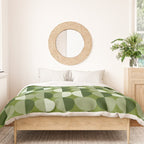 Retro 70s disco half circles sage green Duvet Cover Gallery Image 3