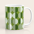 Retro 70s disco half circles sage green Coffee Mug Gallery Image 1