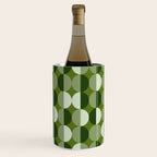 Retro 70s disco half circles sage green Wine Chiller Gallery Image 2