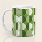 Retro 70s disco half circles sage green Coffee Mug Gallery Image 3