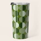 Retro 70s disco half circles sage green Travel Mug Gallery Image 3