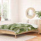 Retro 70s disco half circles sage green Duvet Cover Gallery Image 2