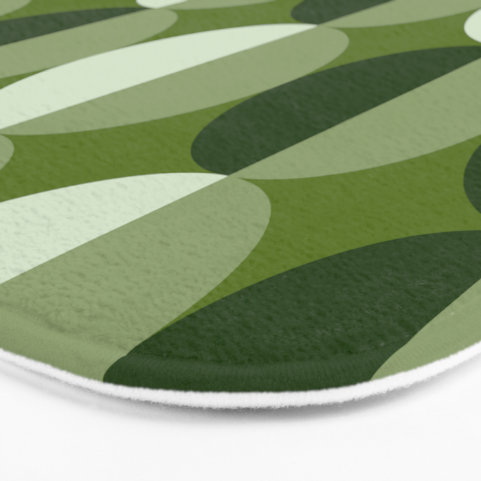 Retro 70s disco half circles sage green Bath Mat Gallery Image 3