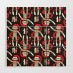 Sock Monkey Santa Wood Wall Art Gallery Image 1