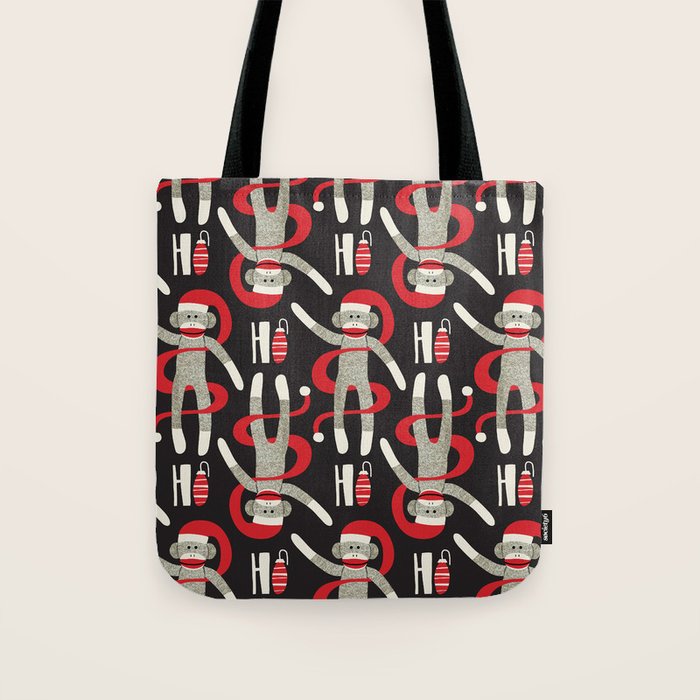 Sock Monkey Santa Tote Bag Gallery Image 1