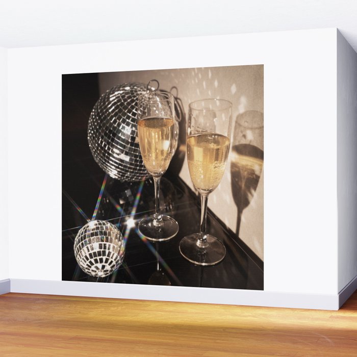 Disco Glam Champagne Dreams Shimmering Reflections  Wall Mural Gallery Image 2
