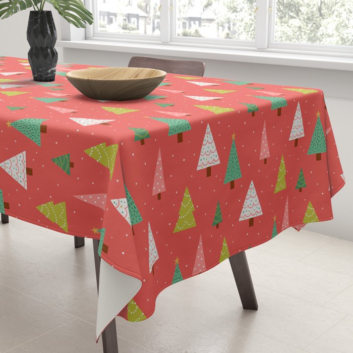 Holly Jolly Trees Tablecloth Gallery Image 3