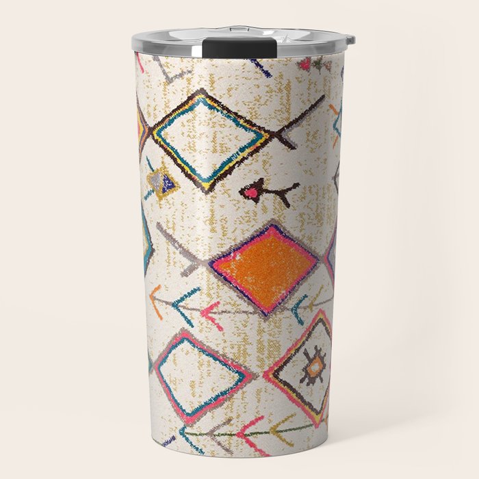 Traditional Vintage Moroccan Berber rug Travel Mug Gallery Image 1