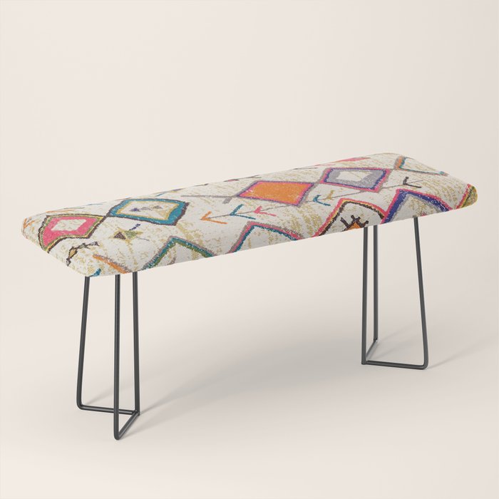 Traditional Vintage Moroccan Berber rug Bench Gallery Image 1
