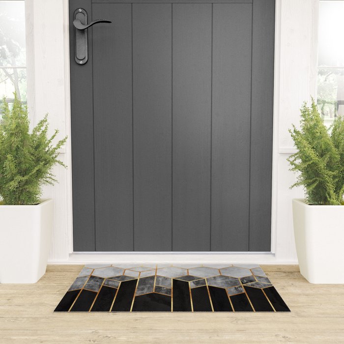 Charcoal Hexagons Welcome Mat Gallery Image 3