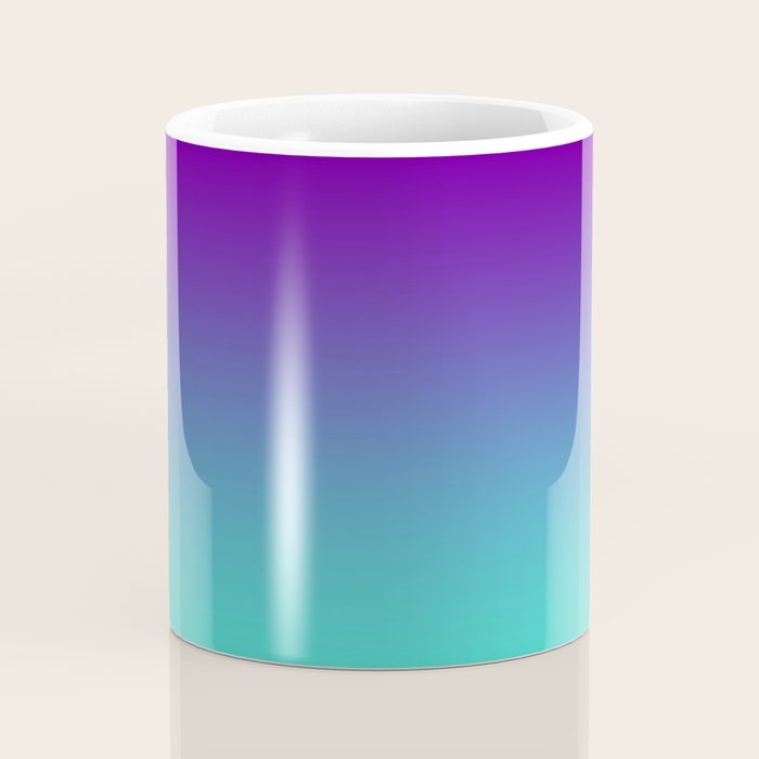 Violet Purple and Turquoise Ombre Coffee Mug Gallery Image 4