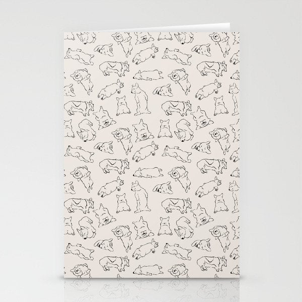 More Sleep Corgi Stationery Card Gallery Image 1